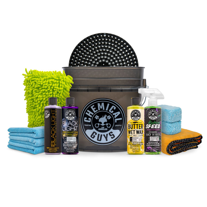 Black Car Wash Glaze & Detail Ultimate Kit w/Bucket A9